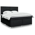 vidaXL Sommier à lattes de lit avec matelas Noir 180x200 cm Tissu