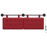 vidaXL Tête de lit suspendue Avec lumière LED Bordeaux Simili cuir