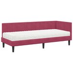 vidaXL Cadre de lit d'angle Rouge bordeaux 80 x 200 cm Velours