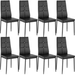 Lot de 8 chaises siège de salon cuisine salle à manger design élégant avec brillant noir 08_0000001