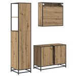 vidaXL Ensemble de mobilier de salle de bain 3 Pièces Chêne artisanal