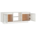 vidaXL Meuble TV Blanc 110x30x40 cm Bois de pin massif