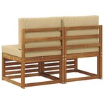 vidaXL 2 Pièce Sofa de milieu extérieur Bois d'Acacia Massif Naturel