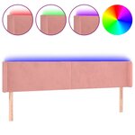 vidaXL Tête de lit à LED Rose 183x16x78/88 cm Velours