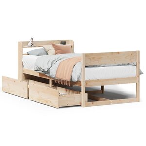 vidaXL Cadre de lit sans matelas 75x190 cm bois de pin massif