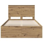 vidaXL Cadre de lit Chêne artisan 120 x 200 cm Bois de pin massif