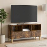 vidaXL Meuble TV 102 x 34 5 x 50 cm Chêne fumé Bois d'ingénierie