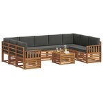 vidaXL Ensembles de canapés avec coussin 10 Pièces Naturel et Anthracite