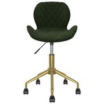 Vidaxl chaise pivotante de salle à manger vert foncé velours