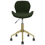 vidaXL Chaise pivotante de salle à manger Vert foncé Velours