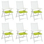 vidaXL Coussins de chaise de jardin lot de 6 vert vif 50x50x3 cm