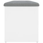 vidaXL Banc de rangement blanc 102x42x45 cm bois d'ingénierie