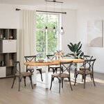 vidaXL Table à manger marron clair bois de chêne massif ovale