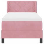 vidaXL Lit à ressorts avec matelas noir 100x200 cm en velours Rose