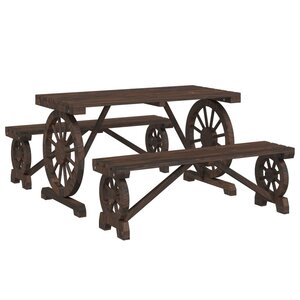 vidaXL Ensemble à manger de jardin 3 Pièces bois de sapin massif