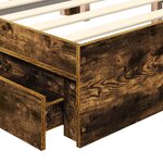 vidaXL Lit de Rangement Chêne fumé 140 x 190 cm Bois d'ingénierie
