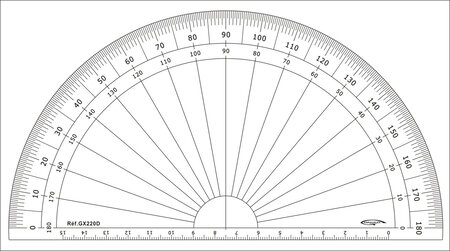 Rapporteur 1/2 cercle degrés Ø 20 cm