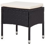 vidaXL Mobilier d'extérieur 5 Pièces Noir Résine tressée et bois d'acacia