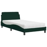 vidaXL Lit avec matelas Dover vert foncé 100x200 cm velours