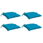 vidaXL Coussins de chaise lot de 4 bleu clair 40x40x7 cm tissu oxford