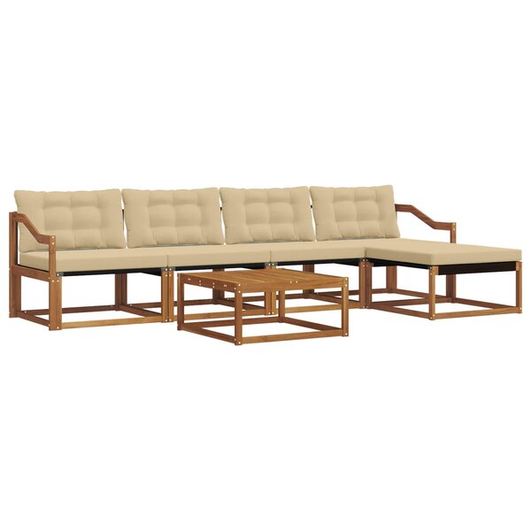 vidaXL Ensemble de canapés d'extérieur 6 Pièces Naturel et Beige