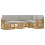 vidaXL Ensemble de canapés d'extérieur 5 pc Blanc et gris clair