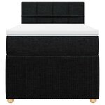vidaXL Sommier à lattes de lit avec matelas Noir 100x200 cm Tissu