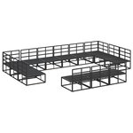 vidaXL Ensemble de canapé de jardin avec coussin 13 Pièces Noir Aluminium