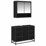vidaXL Ensemble de mobilier de salle de bain 2 Pièces Chêne noir