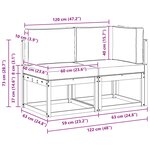 vidaXL Canapé d’extérieur milieu et coin 2 Pièce Naturel et Anthracite