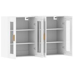 vidaXL Armoires murales 2 Pièces blanc bois d'ingénierie