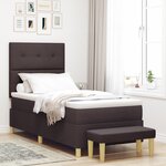vidaXL Lit Box Spring avec Matelas & Banc Brun Foncé 80x200 cm Tissu