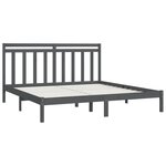 vidaXL Cadre de lit sans matelas gris 200x200 cm bois massif