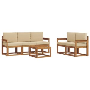 vidaXL Ensemble de canapés d'extérieur 6 Pièces Naturel et Beige