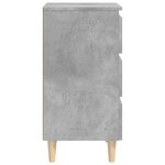 vidaXL Table de chevet avec pieds en bois solide gris béton 40x35x69cm