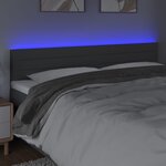 vidaXL Tête de lit à LED Gris foncé 160x5x78/88 cm Tissu