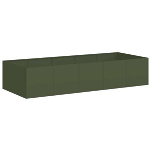 vidaXL Jardinière vert olive 200x80x40 cm acier