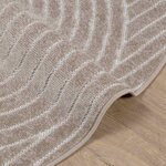 vidaXL Tapis de surface Rond HUARTE Beige Ø 200 CM Polyester