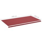 vidaXL Tissu de remplacement pour auvent Bordeaux rouge 6x3 m