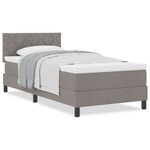 vidaXL Lit box spring avec matelas taupe 100x200 cm tissu