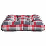 vidaXL Coussin de palette motif à carreaux rouge 50x50x12 cm tissu