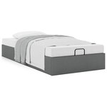 vidaXL Cadre de lit ottoman sans matelas gris foncé 80x200 cm tissu