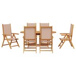 vidaXL Ensemble de Salle à Manger de Jardin 7 Pièces en Bois d'Acacia Taupe