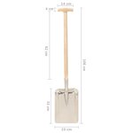 vidaXL Pelle de jardin avec poignée en T Inox et bois de frêne