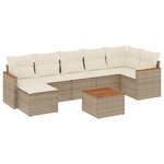 vidaXL Salon de jardin avec coussins 8 Pièces beige résine tressée