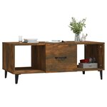 vidaXL Table basse Chêne fumé 102x50x40 cm Bois d'ingénierie