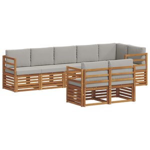 vidaXL Ensembles de canapés avec coussin 8 Pièces Gris Naturel et Clair