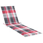 vidaXL Chaise longue avec table et coussin Bois de teck solide