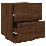 vidaXL Armoire de chevet et lumières LED chêne marron bois ingénierie