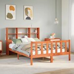 vidaXL Lit bibliothèque sans matelas cire marron 150x200cm bois massif